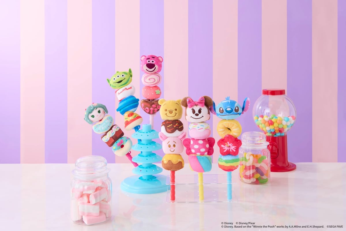 「きゃらマロ Disney」全6種を立てて並べた商品写真