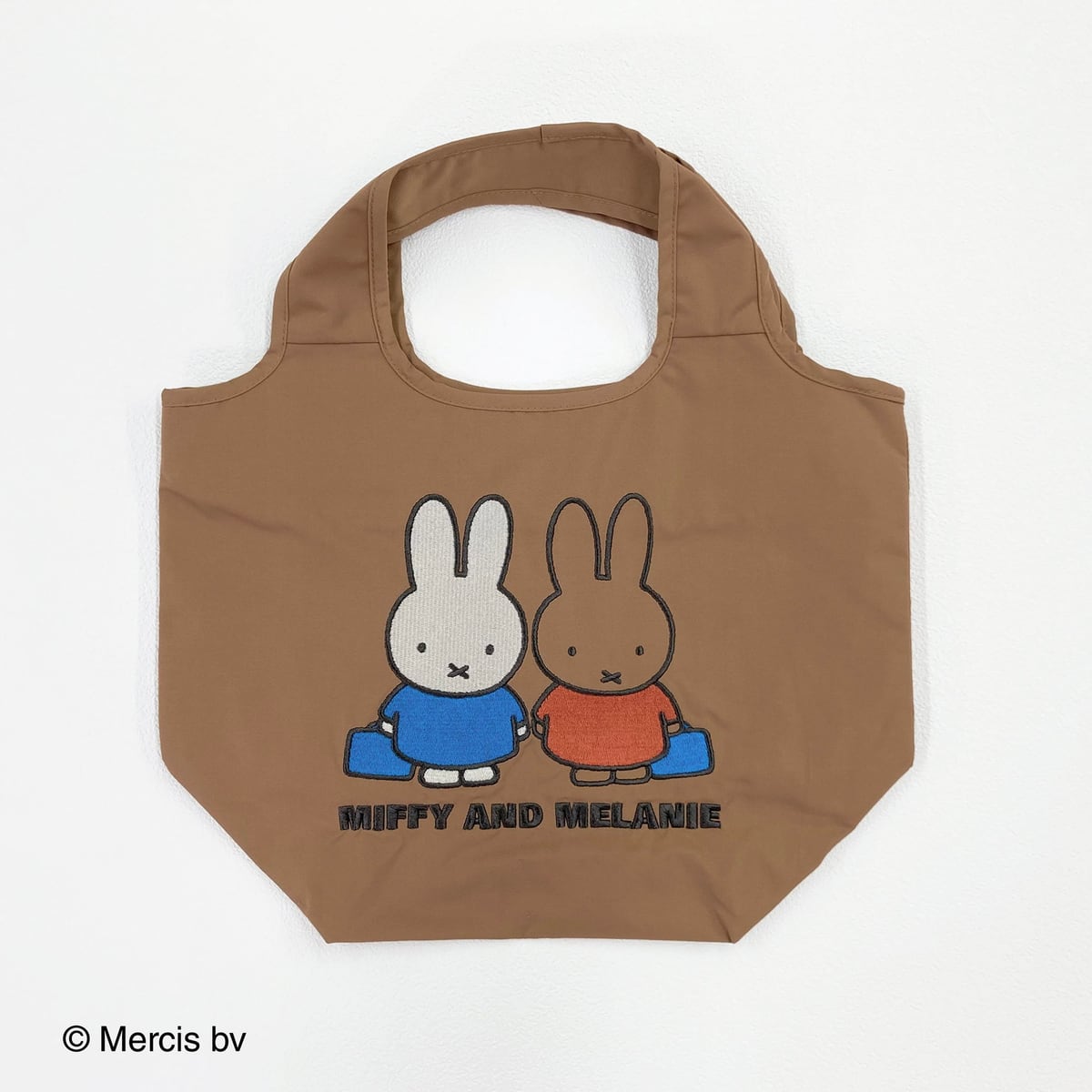 ブラウン地の刺繍エコバッグ（MIFFY AND MELANIE）