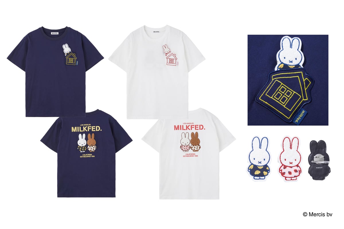 Tシャツのネイビー・ホワイトと、付け替え用のダイカットバッジ