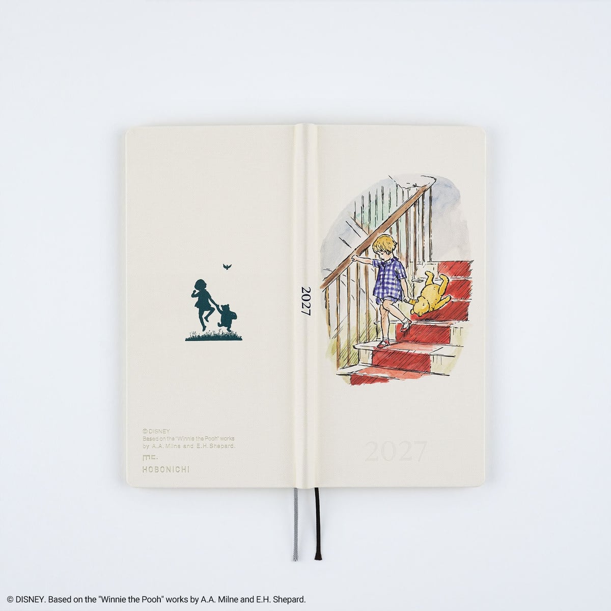 weeks「お話の時間」の表紙。階段を下りるクリストファー・ロビンとプーの挿絵