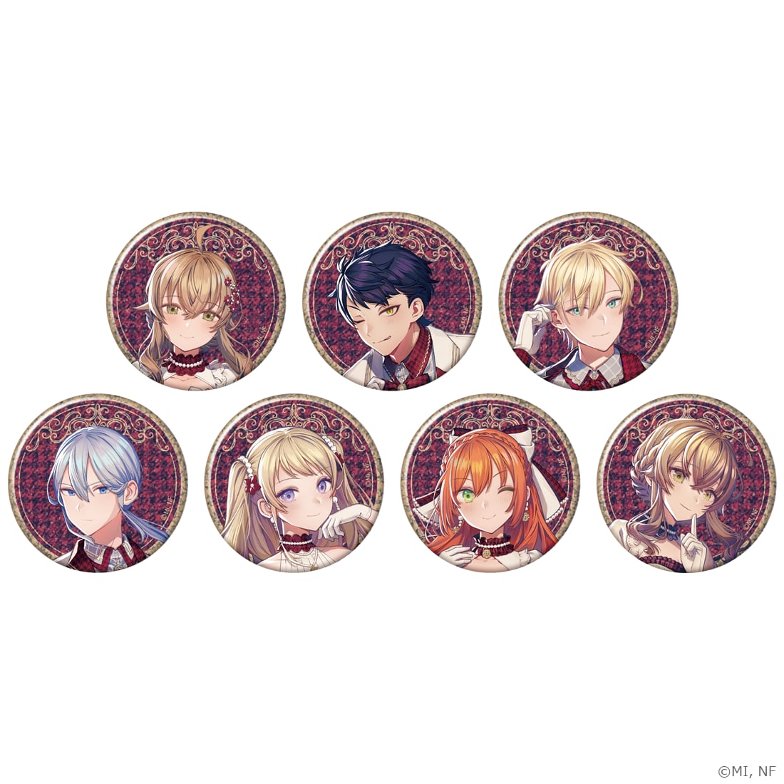 サイレント・ウィッチ 5周年ポップアップストア トレーディンググリッター缶バッジ 全7種 PACK 550円・BOX 3,850円