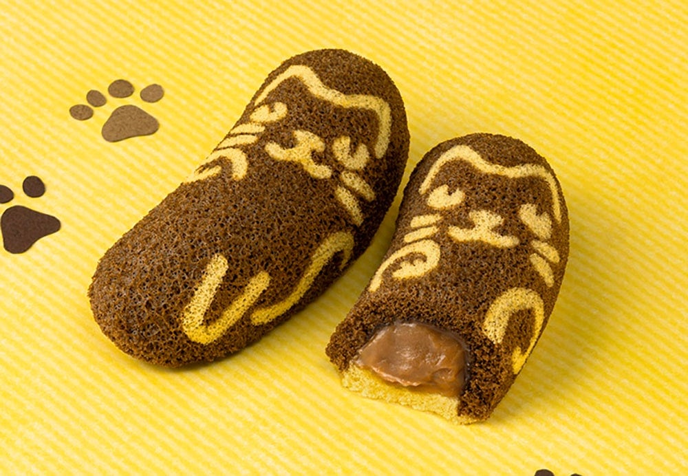 チョコバナナカスタード味のクリームが見える断面